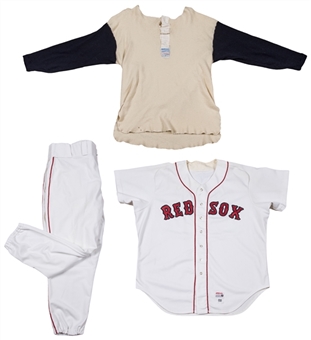1983 Ted Williams Game Worn Boston Red Sox Home Coaches Uniform - Jersey, Pants & Long Sleeve Undershirt